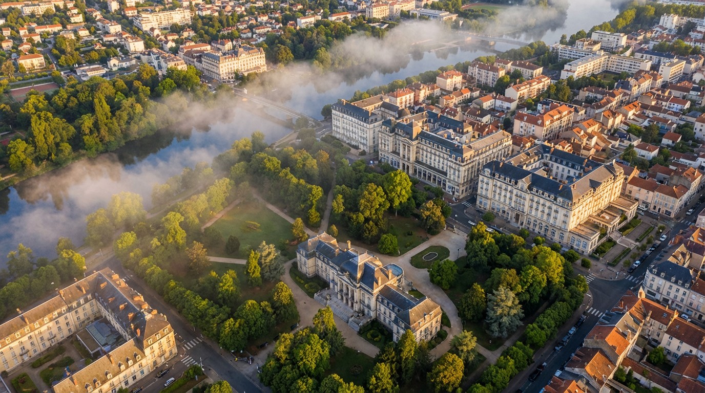 Vue panoramique de Vichy et ses thermes historiques - Annuaire Vichy